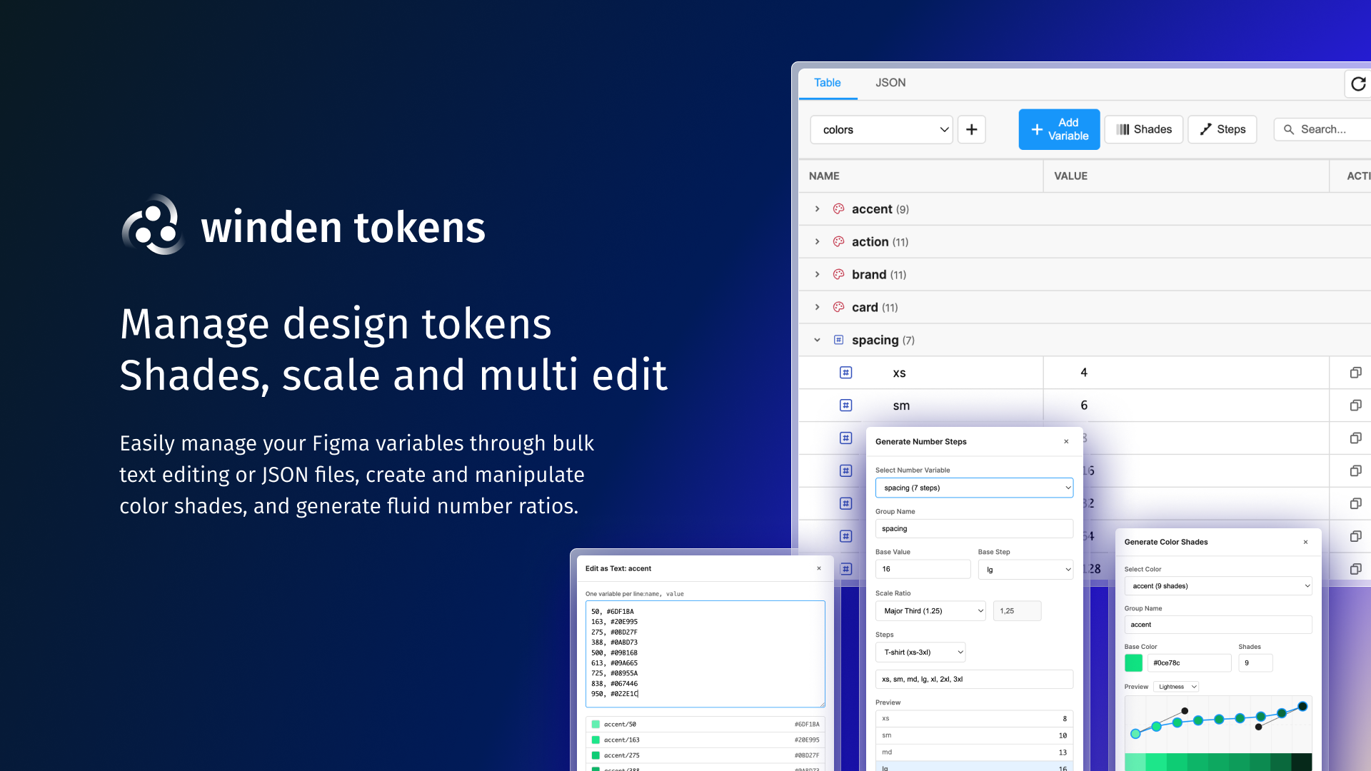 Winden Tokens interface